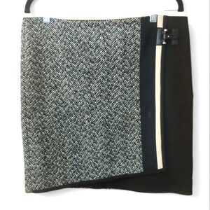Black House White Market Tweed Wool Pencil Wrap Skirt SZ 8